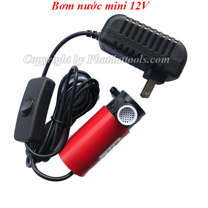 Hình ảnh Bơm nước mini 12V-Máy bơm mini cho máy cắt rãnh tường-Bơm bể cá