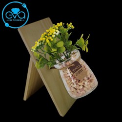 Kệ Gỗ Để Bàn Kèm Lọ Thuỷ Tinh Cắm Hoa Trang Trí , Lọ Hoa Kèm Kệ Gỗ Để Bàn Trồng Cây Thuỷ Canh Mini