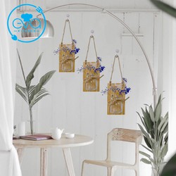 Combo 3 Bảng Gỗ Kèm Lọ Thuỷ Tinh Mini Treo Tường / Bình Thuỷ Tinh Treo Tường Decor Phòng, Lọ Thuỷ Sinh Treo Ban Công