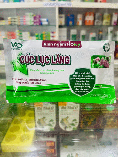 Hình ảnh Viên ngậm ho Cúc lục lăng - 8 viên/túi