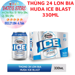 Thùng 24 lon bia Huda Ice Blast / Lốc 6 lon beer Huda cực lạnh 330ml