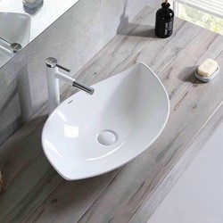 Bồn lavabo trắng dáng lá-lavabo nhà tắm