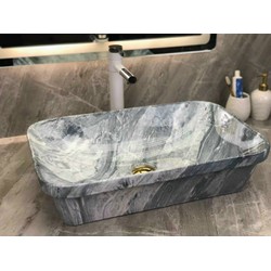 Bồn rửa mặt chữ nhật xám trắng-lavabo nhà tắm