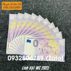 Linh Vật Wc - Tiền Lưu Niệm World Cup 2022 Mệnh Giá 0 Euro Độc Đáo