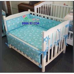 Quây + drap cotton hàn quốc 70x140cm và nệm bông ép 70x140x9cm