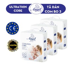 COMBO 3 BỊCH Tã Dán ANGEL Ultrathin Core Size S66-M60-L56-XL52