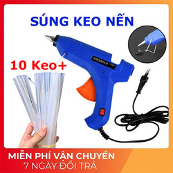 Súng Bắn Keo Nến Silicon Máy 20W Tặng 10 Cây Keo Silicone - Sửa Chữa Gia Đình, Làm Đồ Hand Made
