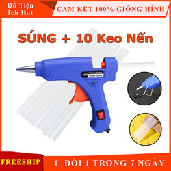 Súng Bắn Keo Nến Silicon Máy 20W Và 10 Cây Keo Nến 7mm - Sửa Chữa Gia Đình, Làm Đồ Hand Made