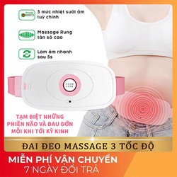 Máy massage bụng làm ấm giảm đau bụng kinh, đai massage bụng giảm mỡ 3 chế độ rung, tốc độ làm nóng nhanh