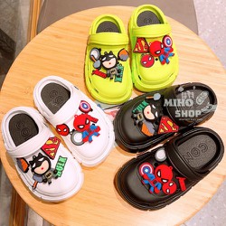 PHOM TO Loại 1 Dép Sục Dép Crocs Loại 1 Kèm Bộ Sticker Siêu Nhân Cực Xịn Cho Bé