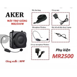 MÁY TRỢ GIẢNG AKER MR2500 (Mic không dây)