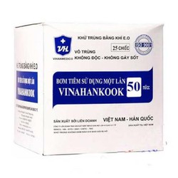 Bơm tiêm Vinahankook 50cc cho ăn loại đầu dài hộp 25 cây