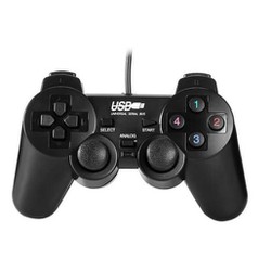 Tay cầm PS chơi game cho PC/Laptop cổng USB đen (có nút gạt Analog) Dùng được cho tất cả các loại game hành động Máy có 12 phím chức năng và điều khiển phản ứng nhanh chóng và chính xác