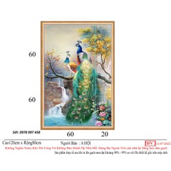 Tranh dán tường - gạch tranh họa tiết chim công
