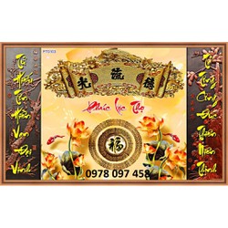 Câu đối tranh gạch men dán phòng thờ