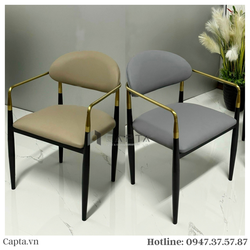 Ghế ăn nhà hàng có tay nệm PVC cao cấp Tp HCM - Nội Thất Capta