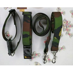 Dây dắt vòng cổ quân đội cho chó mèo bản 2cm