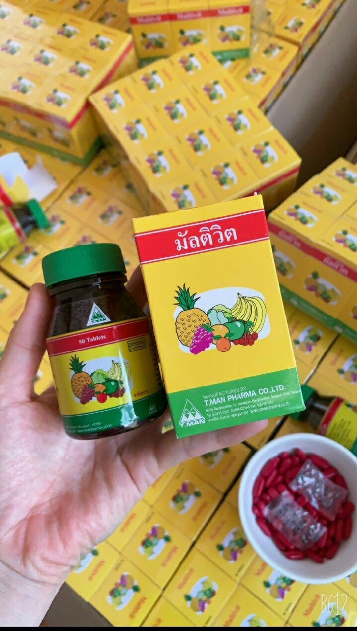 Hình ảnh 9 Vitamin tăng cân TP Thái Lan ( MULTIVIT) chính hãng mẫu mới nắp xanh lọ 50vien