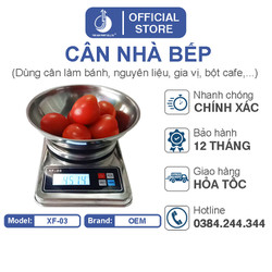 Cân điện tử nhà bếp XF-03 3kg/ 5kg sử dụng trong quy mô nhà bếp định lượng nguyên liệu, gia vị, cafe, nông sản