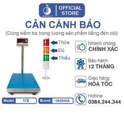 Cân bàn kiểm tra trọng lượng T7E 60kg/ 100kg/ 150kg/ 200kg/ 300kg với đèn cảnh báo 3 tầng, KT mặt bàn 40x50cm