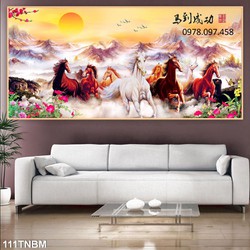 Gạch tranh bát mã - tranh ốp tường