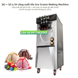 Máy làm kem tươi cao cấp-3 vòi thương hiệu GONSEN-Bảo hành 18 tháng