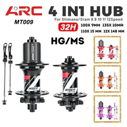 Hub/Đùm Xe Đạp Địa Hình ARC MT009 Trục Boost/Qr 100x9/135x10 Mm 15X110/12X148 Mm Phanh Đĩa Cối Hg/Ms 8-12 Speed 6 Cá 144 Click Nổ To Tương Thích Xe MTB