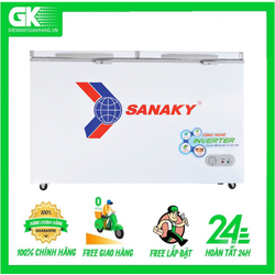 Tủ đông Sanaky Inverter 305 lít VH-4099A3 Dàn lạnh ống đồng, 1 ngăn 2 cửa, bảo hành 24 tháng