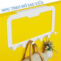 Móc treo đồ, quần áo sau cửa 6 móc E1605 tiện lợi - Giá để đồ sau cánh cửa