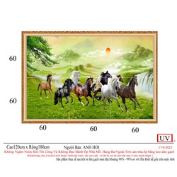 Gạch 3D in hình 8 chú ngựa - tranh gạch men