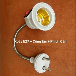 Đui Đèn E27 Uốn Dẻo Có Công Tắc Dài 28cm