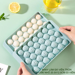 02 khay làm 33 viên đá tròn, loại nhỏ 20.5x12.5cm, bằng nhựa PP