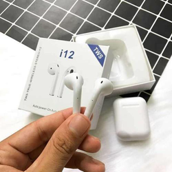 Tai Nghe Bluetooth I12 TWS 5.0 Không Dây Có Đế Sạc Cảm ứng Vân Tay