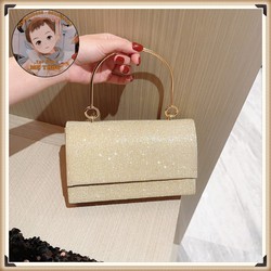 Clutch nữ, túi xách đeo vai nữ nắp gập lấp lánh quai xách kim loại cực sang trọng thời thượng nắp gập D&H STORE CGA19