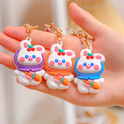 Móc khóa 3D, móc trang trí điện thoại, túi ví dễ thương thỏ anh đào tươi mới tiện lợi D&H STORE MKTHOANHDAO