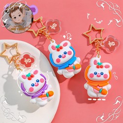 Móc khóa 3D, móc trang trí điện thoại, túi ví dễ thương thỏ anh đào tươi mới tiện lợi D&H STORE MKTHOANHDAO