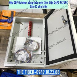 Hộp ODF Outdoor bằng thép 24FO FC/UPC (Đầy đủ phụ kiện)