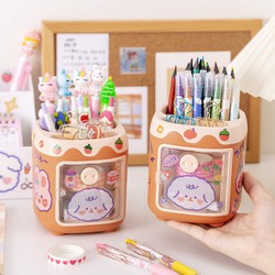 HOT Hộp đựng bút hình heo dễ thương ống để bút nhiều ngăn trang trí văn phòng bàn học