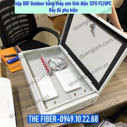 Hộp ODF Outdoor bằng thép 12FO FC/UPC (Bao gồm đầy đủ phụ kiện)