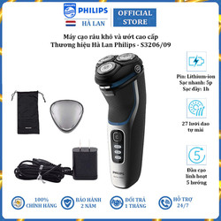 Máy cạo râu khô và ướt cao cấp, thương hiệu Hà Lan Philips_S3206/09