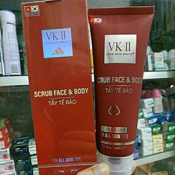 KEM TẨY DA CHẾT MẶT VK2 120G SẠCH SÁNG HIỆU QUẢ NGAY SAU LẦN ĐẦU SỬ DỤNG