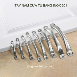 Set 05 Tay nắm cánh tủ bếp, tủ cá nhân, làm từ ống inox 201 tròn dập