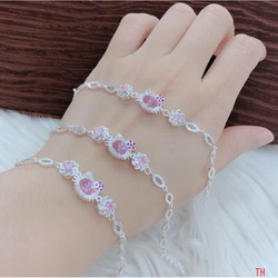 Lắc tay trẻ em mặt kitty chất liệu bạc ta MS0157
