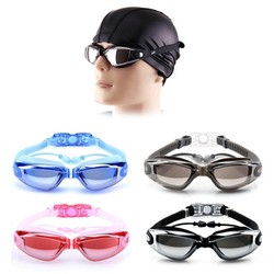 Kính bơi tráng gương chống nước, chống mờ, chống tia UV kèm bịt tai cho người lớn và trẻ em