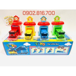 Bộ đồ chơi Bãi đậu xe - Trạm xe buýt - xe buýt TAYO bé nhỏ - xe buýt Tayo , Lani, Gani trong phim TAYO - Xe buýt bé nhỏ