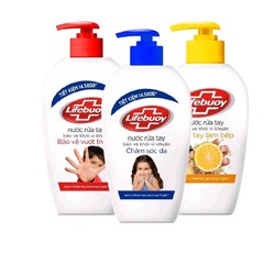 Nước Rửa Tay Lifebuoy 500G Chanh, Bạc, Sữa Dưỡng Ẩm 99,9 Khử Vi Khuẩn Chính Hãng