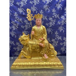 Tượng Địa Tạng cưỡi Đế Thính cao 40cm