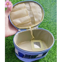 Túi Trang Điểm Cá Nhân Beo Xanh Kèm Gương Túi Đựng Mỹ Phẩm, Đồ Dùng