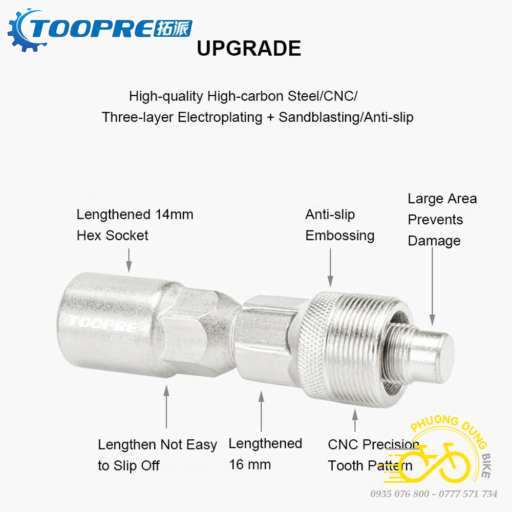 Cảo đùi dĩa cốt vuông xe đạp TOOPRE TP-202 (Mã SP: PK-0588)