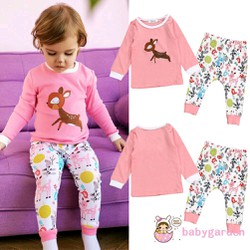 Bộ Áo Quần Bé Gái Thêu Hươu Hồng Size 4,5kg Đến 8kg Cao Cấp